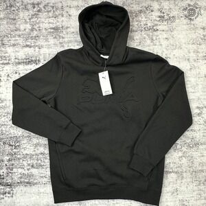 NWT Puma ESS Embossed Hoodie Men's Medium Black 690423 01 MSRP $60